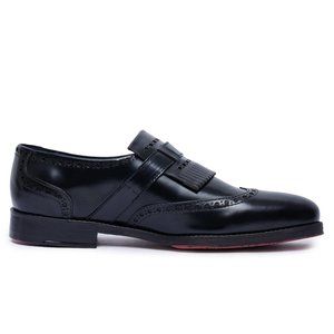Bashwood Handmade Black Leather Loafer Shoes